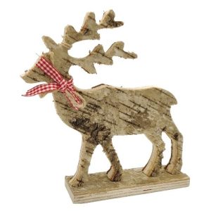 Birch Bark Handmade Reindeer Christmas Decoration