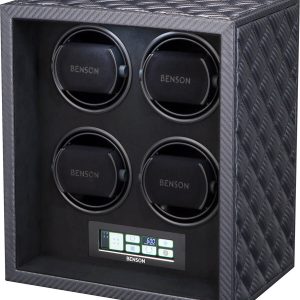 Benson Watch Winder Black Series Leather 4.22.CF Carbon Fibre