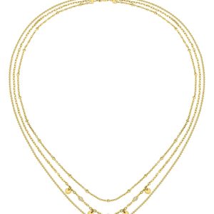 Boss Iris Gold Tone Plated Stainless Steel Ladies Layered Chain Necklace