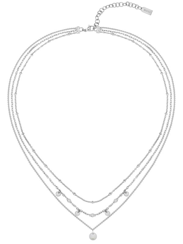 Boss Iris Stainless Steel Ladies Layered Chain Necklace
