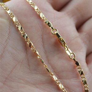 2mm Women Men Fashion 16-30 Inches No Pendant Long Box Chain Necklace Jewelry 22 inches gold