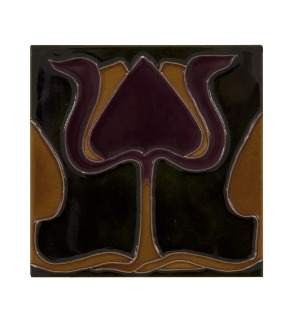 Carron Tulip Green Burgundy & Orange Tiles