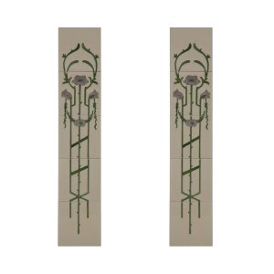 Carron Flowers Purple & Ivory Fireplace Tiles