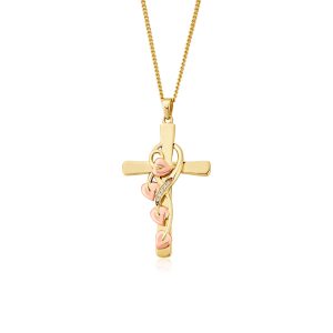 Clogau Tree of Life Diamond 9ct Gold Cross Necklace - Gold