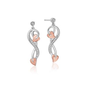 Clogau Tree of Life White Topaz Sterling Silver Drop Earrings D - Silver