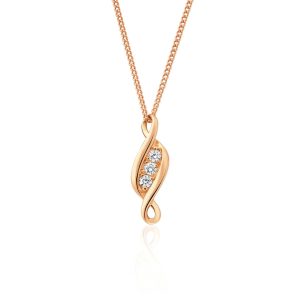 Clogau Past Present Future 1854 18ct Gold Diamond Necklace