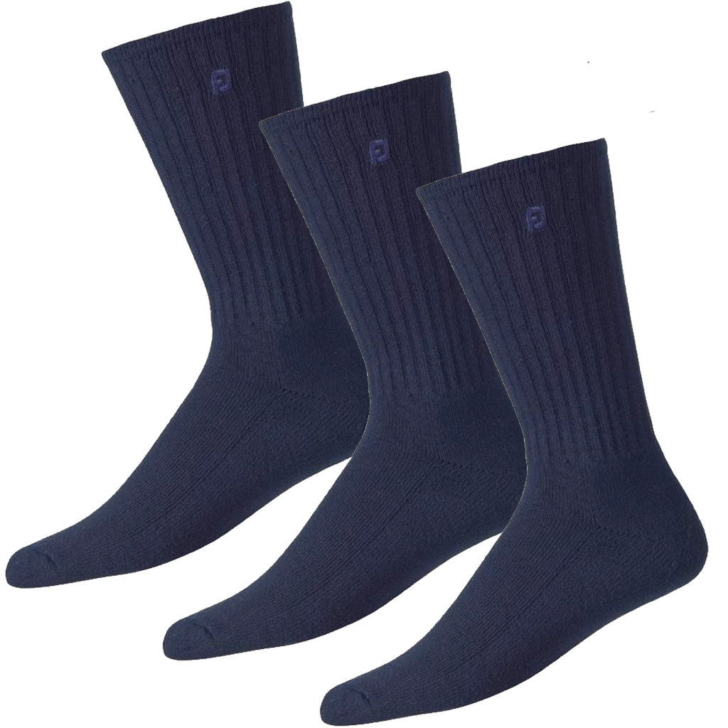 FOOTJOY COMFORTSOF GOLF CREW SOCKS 16324 - NAVY (3 PACK)