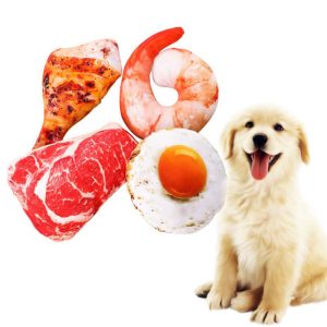 Pet Durable Toy for Dogs Pet Chew & Molar Cloth Plush Toys Delicious Food Shapes omelette shape