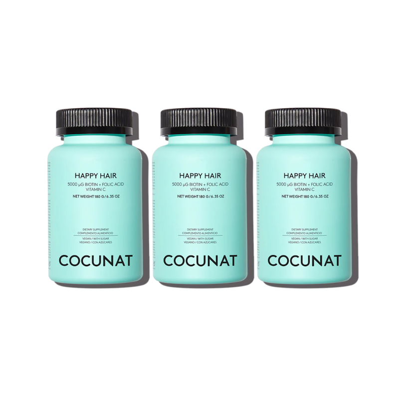 Happy Hair 3 Months Pack - Vitamins to Promote Hair Growth - Strengthens, Stimulates Growth and Prevents Hair Loss - Strong and Thick Hair - COCUNAT