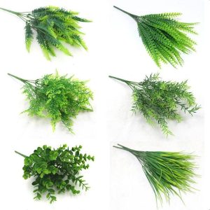 Eucalyptus Plastic Artificial Green Grass flower Plant Wedding Home Decoration Table Decors white