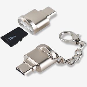 Type C Micro SD TF memory card reader OTG adapter for iphone 15 for Samsung for Xiaomi white