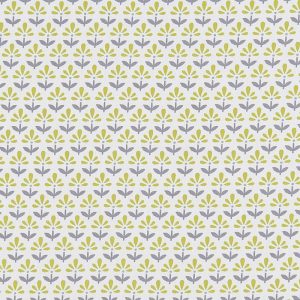Clarke & Clarke Fleur Made To Measure Lined Curtains Chartreuse Charcoal