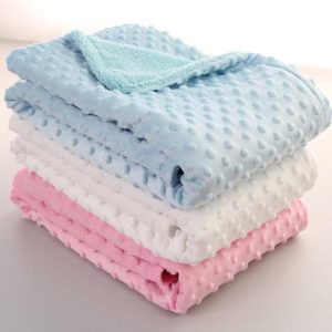 76*102cm Cute Infant Baby Warm Double Layer Blankets Swaddle Bathing Towels green