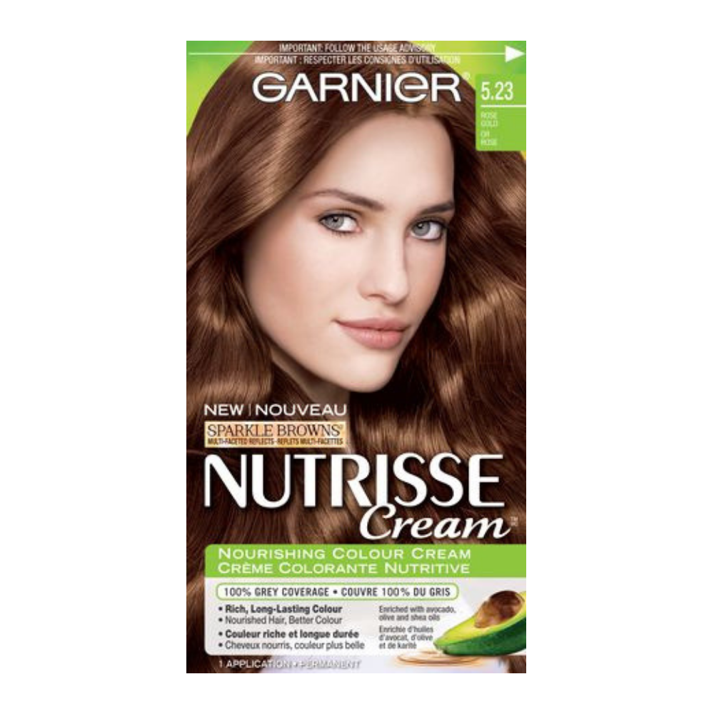 Garnier Nutrisse Creme Permanent Hair Colour Dye - 5.23 Rose Gold