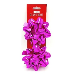 Christmas Giant Foil Gift Bows 2 Pack Assorted Colours
