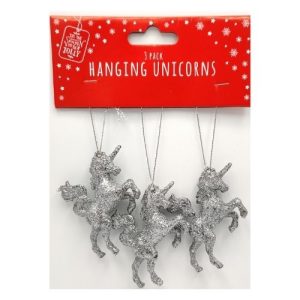 Glitter Hanging Unicorns 3 Pack