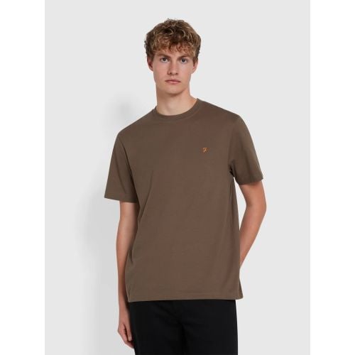 Farah Mens Mushroom Grey Danny Regular Fit T-Shirt