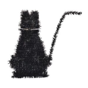 Halloween Tinsel Black Cat Decoration