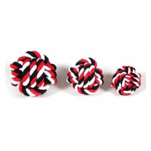 Hounds Red & Black Cotton Rope Woven Ball Dog Toy