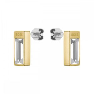Boss Clia Light Yellow Gold IP Crystal Baguette Ladies Earrings