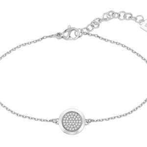 Boss Jewellery Stainless Steel Medallion Crystal Bracelet - Silver
