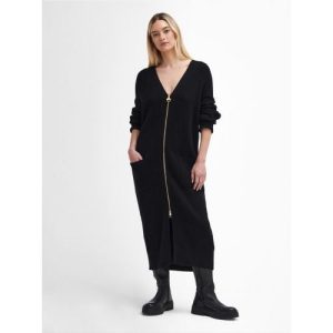 Barbour Womens Black Mondale Midi Dress