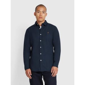 Farah Mens True Navy Yorke Long Sleeve Shirt