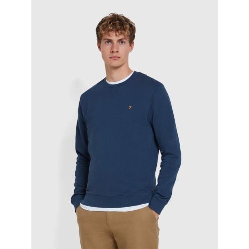 Farah Mens Deep Blue Tim Crew Neck Sweatshirt