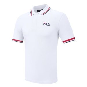 FILA Mens White Bowey Graphic Polo Shirt