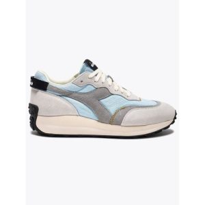 Diadora Mens Dream Blue Moon Gray Race Suede SW Trainer
