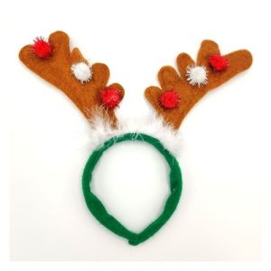 Kids Reindeer Pom Pom Headbands Assorted Colours