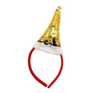 Kids Sequin Santa Hat Headband Assorted Colours