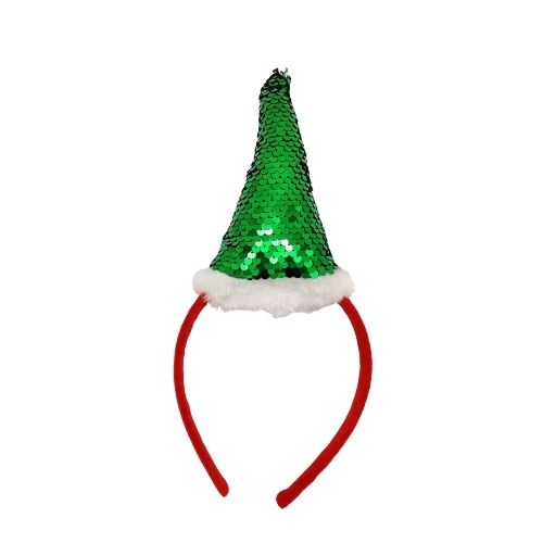 Kids Sequin Santa Hat Headband Assorted Colours