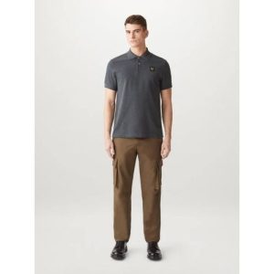 Belstaff Mens Charcoal Heather Phoenix Patch Polo Shirt