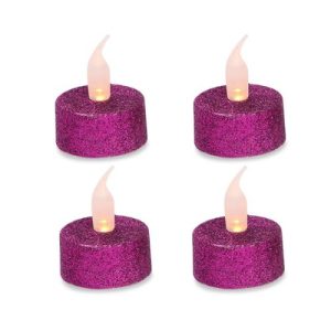 Glitter LED Flickering Tealights 4 Pack