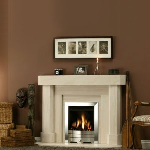 Fireside Lisboa Limestone Fireplace
