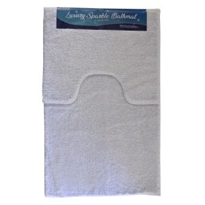 Luxury Sparkle Bathmat & Pedestal Mat 2 Piece Assorted Colours