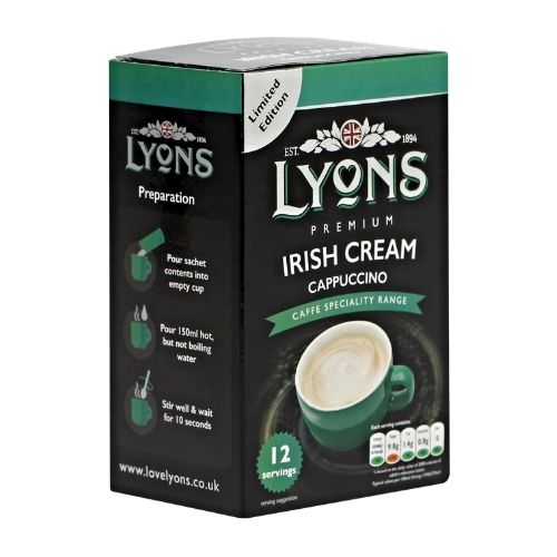 Lyons Premium Irish Cream Cappuccino x 12 Sachets 15g