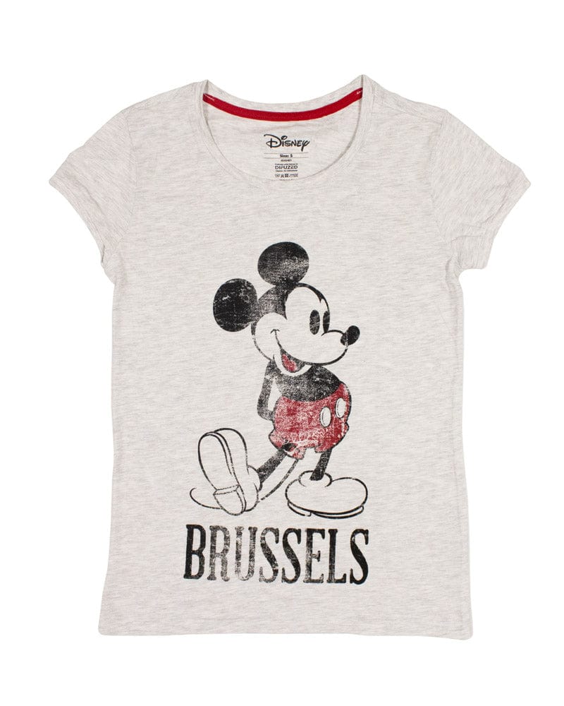 Disney Mickey Mouse Grey Brussels Women's T-Shirts