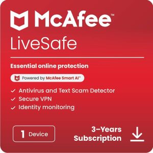 McAfee LiveSafe – 1 Device - 3 Years