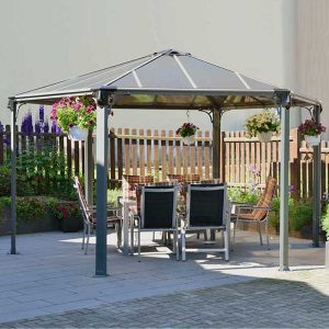 15x13 Palram Canopia Monaco Grey Hexagon Garden Gazebo