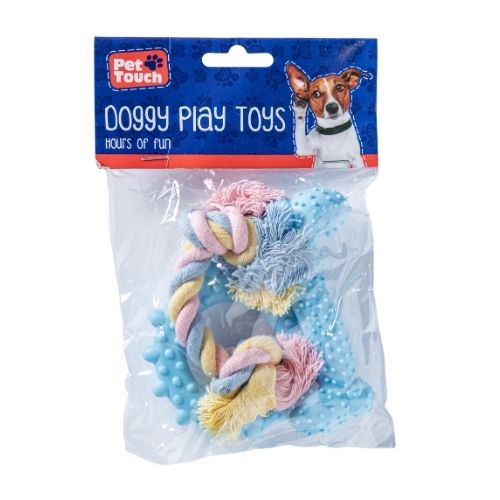 Pastel Puppy Play Assorted Rubber Dog Toys 3 Pack