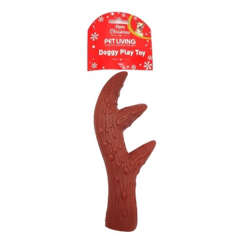 Pet Living Christmas Squeak Antler Doggy Toy - Assorted Colours