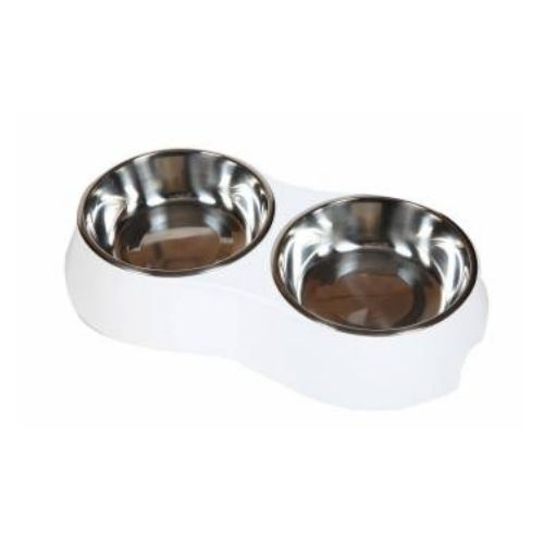 Hounds Melamine Paw Print Stainless Steel Dog Bowl Assorted Sizes & Colours