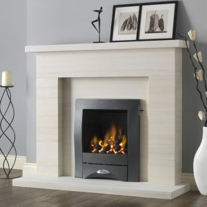 PureGlow Drayton Limestone Fireplace