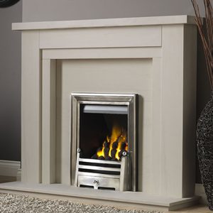 PureGlow Hanley Limestone Fireplace