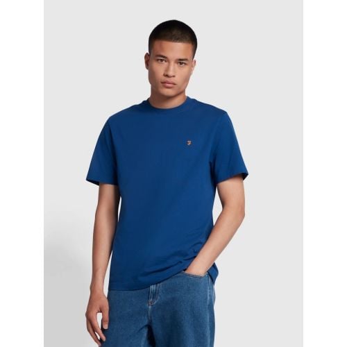 Farah Mens Blue Peony Regular Fit Danny T-Shirt