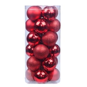 Shatterproof Mini Glitter Christmas Baubles 30mm 20 Pack