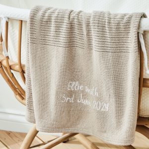 Personalised Oatmeal Cellular Blanket