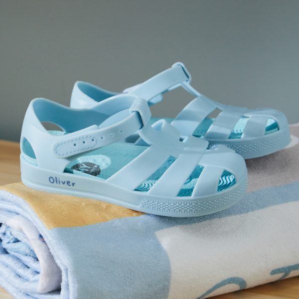 Personalised Blue Toddler Jelly Shoes